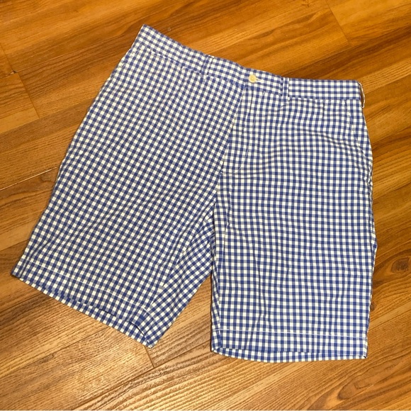 Polo Golf Ralph Lauren Mens 34 Blue White Gingham Check Shorts Preppy Sports - Picture 4 of 6